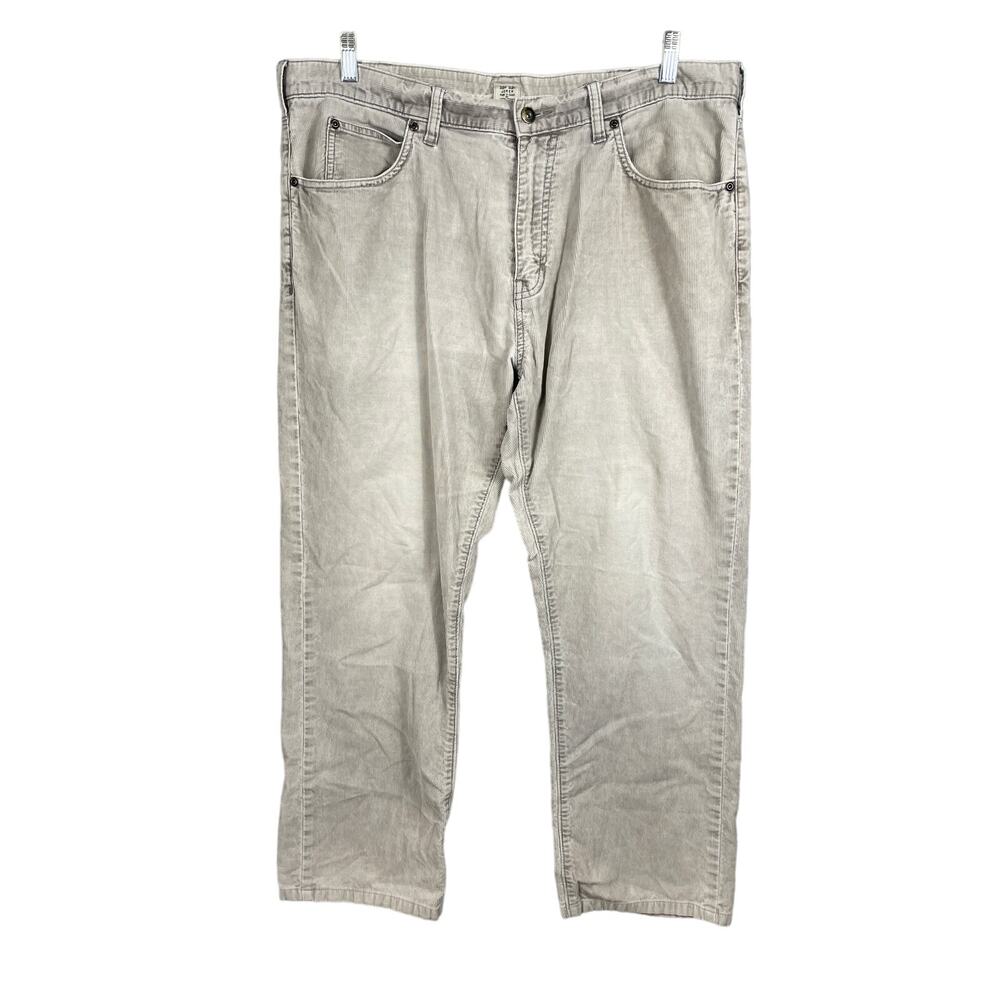 J. Crew Mens Size 38W 32L Light Gray Corduroy Pants Straight Leg